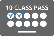 Icon of a grey class pass with two blue checkmarks on two visits