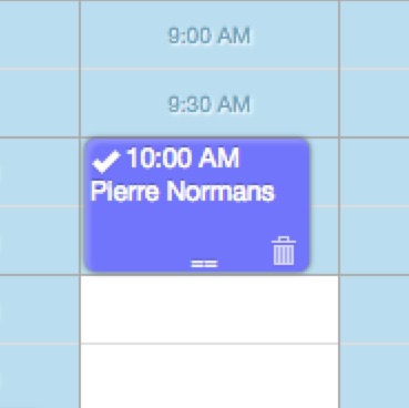 A GOrendezvous schedule showing an appointment where the client confirmed their presence