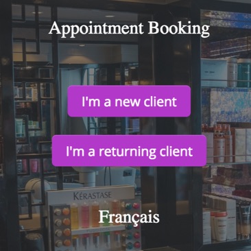 GOrendezvous booking appointment window for a hairdresser