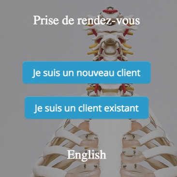 Fenêtre de prise de rendez-vous GOrendezvous pour un chiropraticien