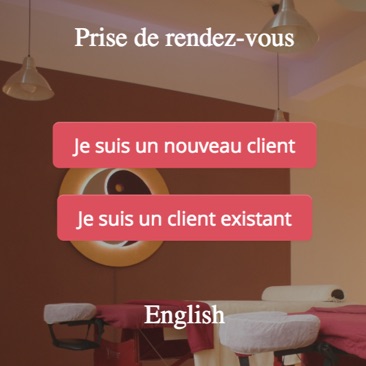 Fenêtre de prise de rendez-vous GOrendezvous pour les massothérapeutes