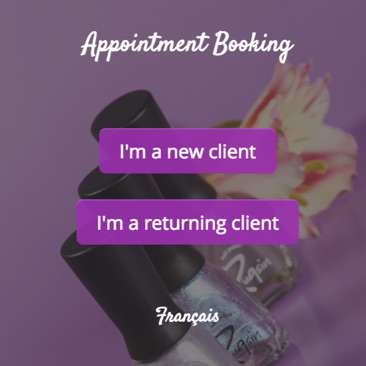 GOrendezvous booking appointment window for a nail specialist